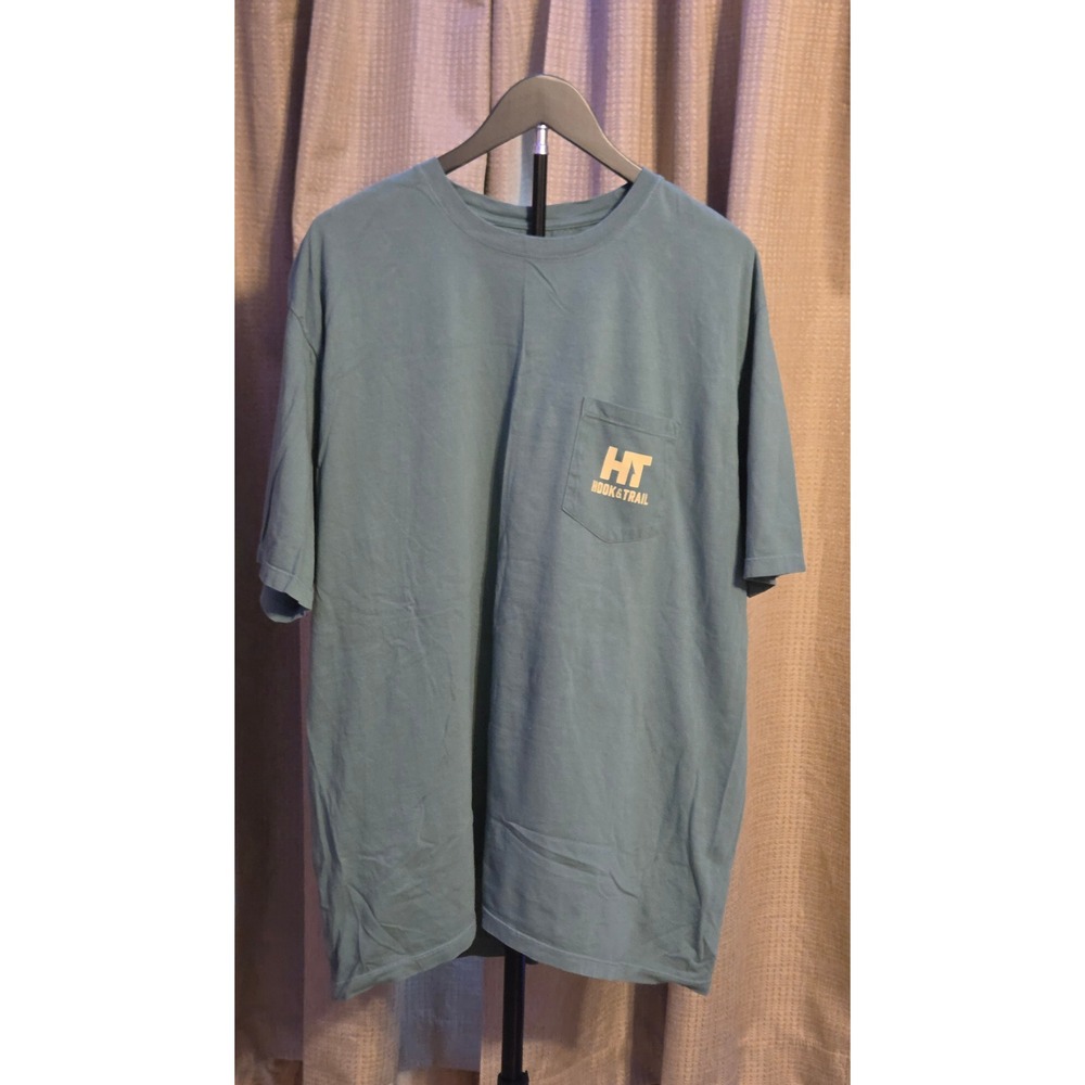 Hook & Trail Hunter Camo Circle OBX Graphic T-Shirt Men's Size XL Green